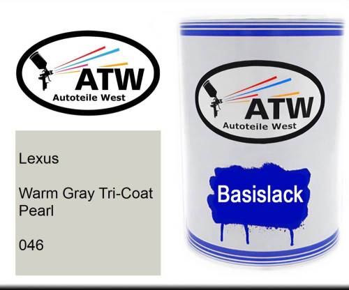 Lexus, Warm Gray Tricoat Pearl, 046: 500ml Lackdose, von ATW Autoteile West.